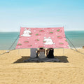 ALAZA Rabbit Strawberry Pattern Beach Tent Sun Shelter Portable Canopy Sunshade for Outdoor Camping Picnics Backyard Fun 10x9 ft