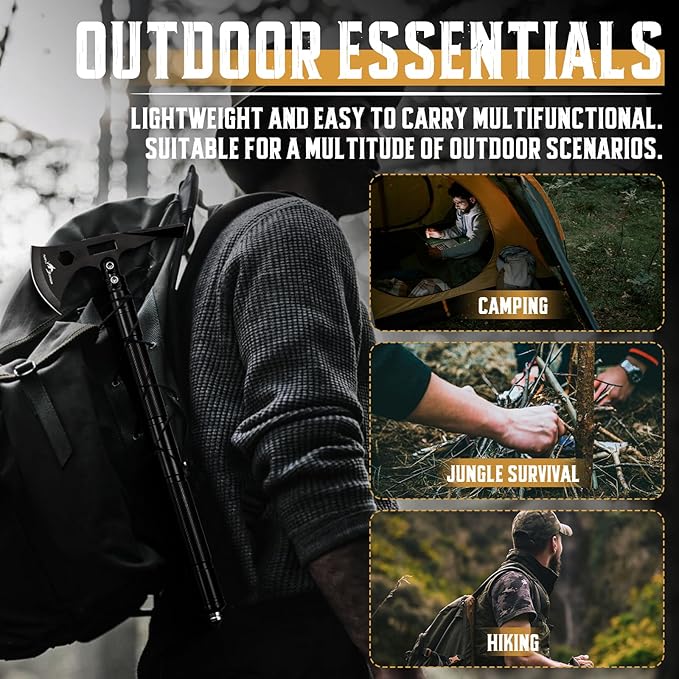 Purple Dragon Fixed Blade Outdoor Knives Set Bundle with a Multi-Tool Camping Axe with Pick High Carbon Steel Specialist and Precision Knife Field Utility Kit Christmas Gifts for Men