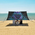 ALAZA Neon Tiger Beach Tent Sun Shelter UPF50+ Protection Beach Shade Canopy w/ 4 Sandbags for Outdoor Camping Fishing Backyard Fun Picnic 10x9 ft
