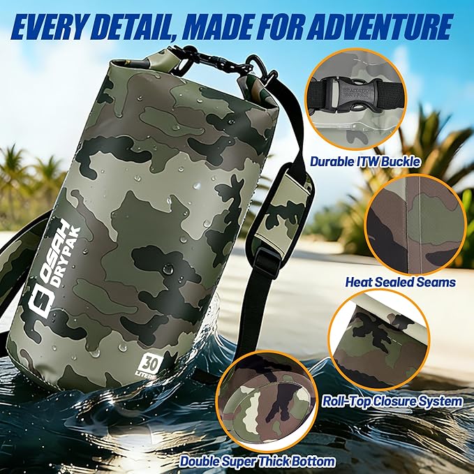 Waterproof Dry Bag 5L/10L/20L/30L/40L Roll Top Lightweight Storage Backpack with Phone Case for Women &amp Men Floating Waterproof Sack for Travel Swimming Kayaking Paddle Board Camping &amp B