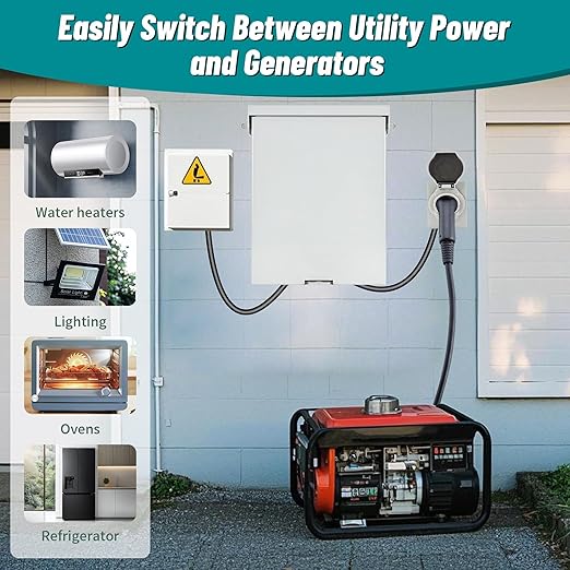 50 Amp 3 Pole Generator Manual Transfer Switch 208-240V 12000W Transfer Switch for Home Generator and Solar Power Systems Meeting NEMA 3R Standards for Outdoor and Indoor with Ground (50A-3P)