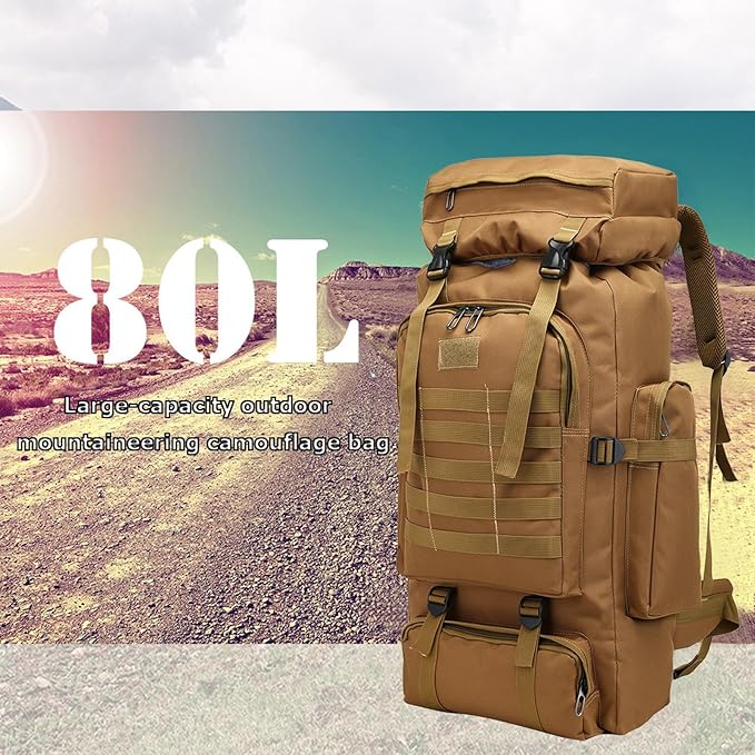 Assault Pack Rucksack – Heavy Duty Bag 600D Oxford Fabric Abrasion Tear Resistant Construction Spacious Organized Storage | Perfect for Outdoor Adventure Travel Mountaineering Field Survival