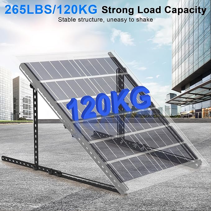 Solar Panel Mount Brackets 30 inch Solar Panel Stand with 0-90° Adjustable Foldable Tilt Legs Support for RV Roof Boat and Off-Grid Black
