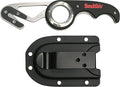 Smith's 51103 Folding Gut Hook &amp Seatbelt Cutter - Stainless Steel Razor Cutting Blade - GFN Textured Handle - Lightweight Compact + Portable - Sheath w/Pocket Clip