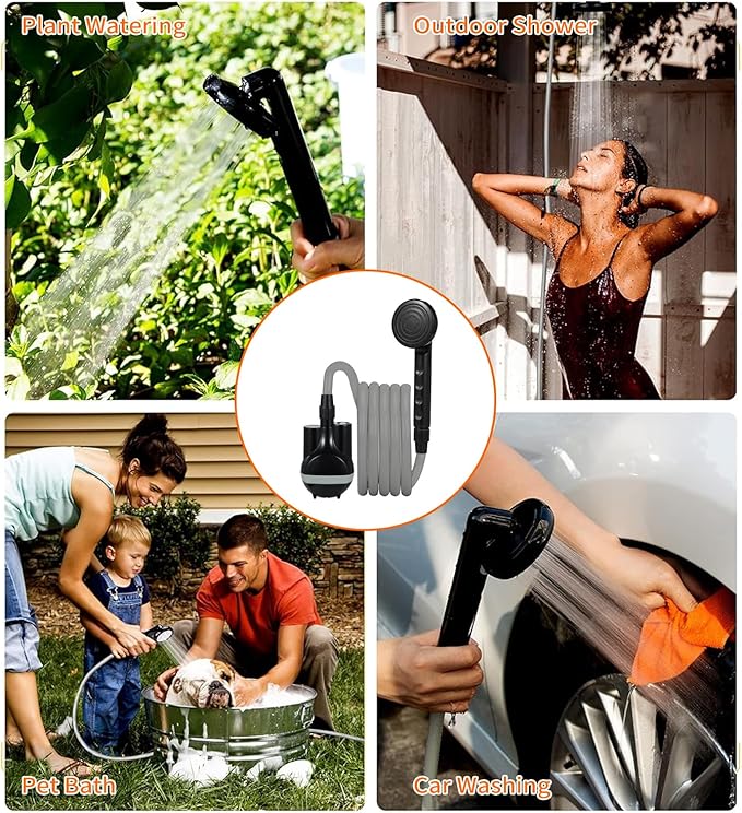 TARSHYRY Portable Camping Shower Compact Lightweight Design Easy to Carry Outdoors for Emergency Hanging Shower Head on Buckets