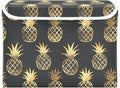 Storage Cube with Lid Golden Pineapple Print 16.5×12.6×11.8 IN 1 Pack Collapsible Large Capacity Foldable Storage Basket Bin Organizer