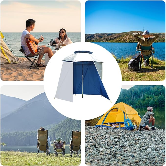 Waterproof Portable Sports Umbrella Tent Semi-Circular Fishing Umbrella Shade with UV Protective Surround Cloth Outdoor Sun Rain Parasol Shelter for Camping Beach Hiking and Fishing Accessories