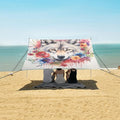 ALAZA Wolf Portrait Flower Beach Tent Sun Shelter Portable Canopy Sunshade for Outdoor Camping Picnics Backyard Fun 10x9 ft