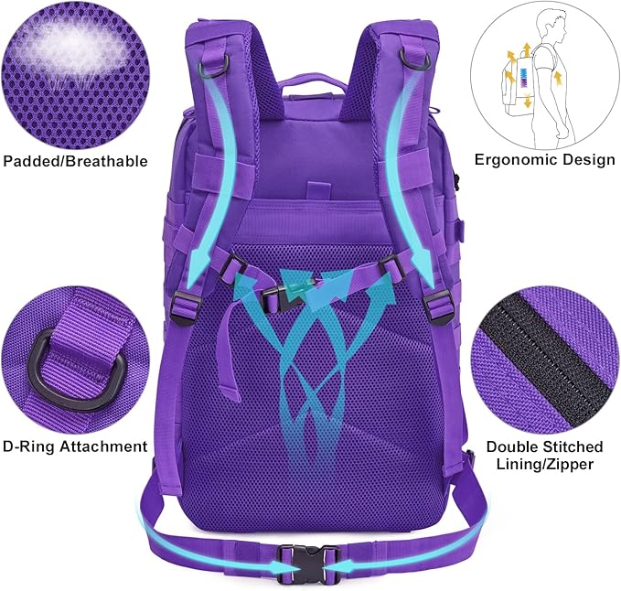 G4Free 45L Military Tactical Backpack 3 Day Assault Survival Molle Pack Bug Out Bag Travel Fishing Backpack Rucksack