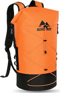 MARCHWAY Floating Roll Top Dry Bag Flexible Lightweight TPU Waterproof Backpack 20L/30L/40L with Padded Straps for Boating Kayaking Swimming Hiking Beach (Orange 40L)