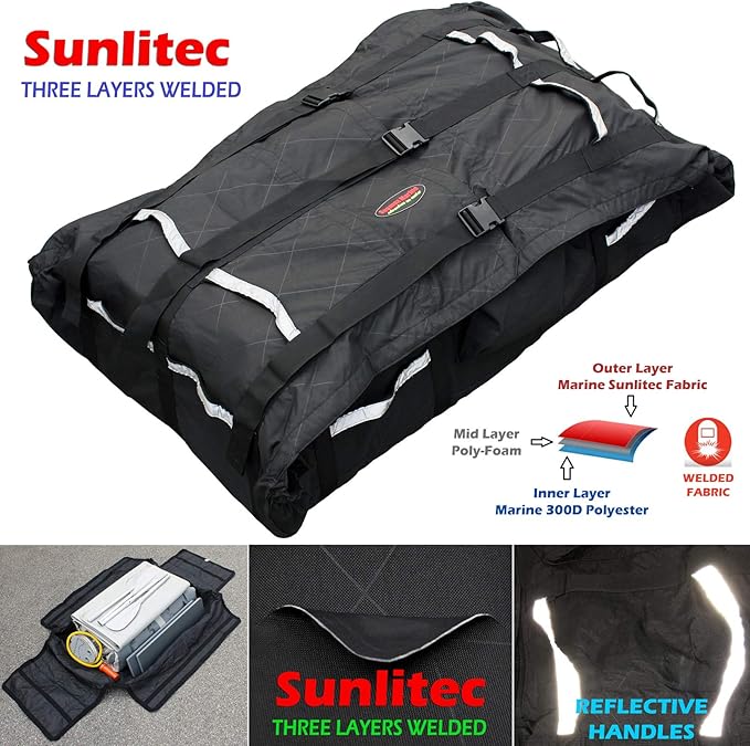 Seamax Foldable Inflatable Boat (Hull) Storage and Carrying Bag with Sunlitec Fabric Reflective Handles