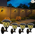 TISEJOY Solar Wall Lights Outdoor Waterproof Warm White Solar Powered Decorative Lights with Auto On/Off for Garden Fence Patio House Backyard Decor (4 Pack)
