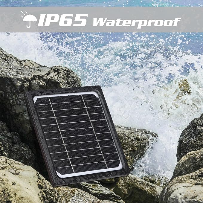 5W Solar Panel for Trail Camera 12V 6V Solar Battery Charger Kit with 5200mAh Rechargeable Battery Waterproof Hunting Accessory for Game Camera &amp Wildlife Camera