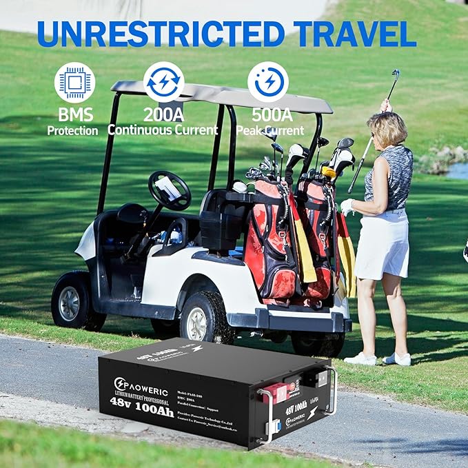 48V 100Ah LiFePO4 Battery - 200A Smart BMS Touch Screen &amp APP Control 10240W Max Output Ideal for Solar/Off-Grid Energy Storage