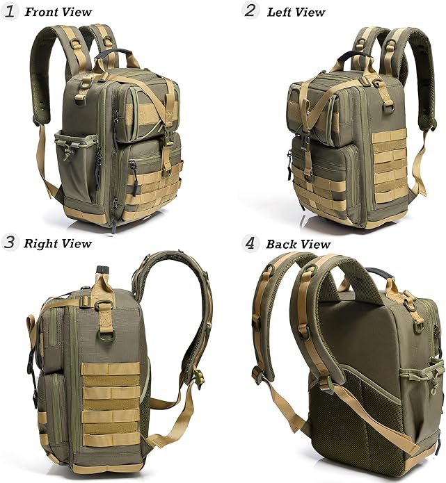 NICGID Tactical Military Backpack Daypack Molle Army Assault Pack Bug Out Bag Travel Fishing Hiking Trekking Rucksack