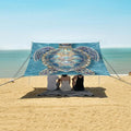 ALAZA Jewel Turtle Boho Beach Tent Sun Shelter UPF50+ Protection Beach Shade Canopy w/ 4 Sandbags for Outdoor Camping Fishing Backyard Fun Picnic 10x9 ft
