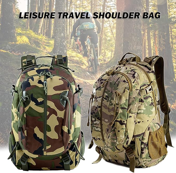Military tactical backpack30L Large Assault PackMilitary Army Rucksack3 Day Bug Out Bag for outdoor hiking hunting (CamoA)