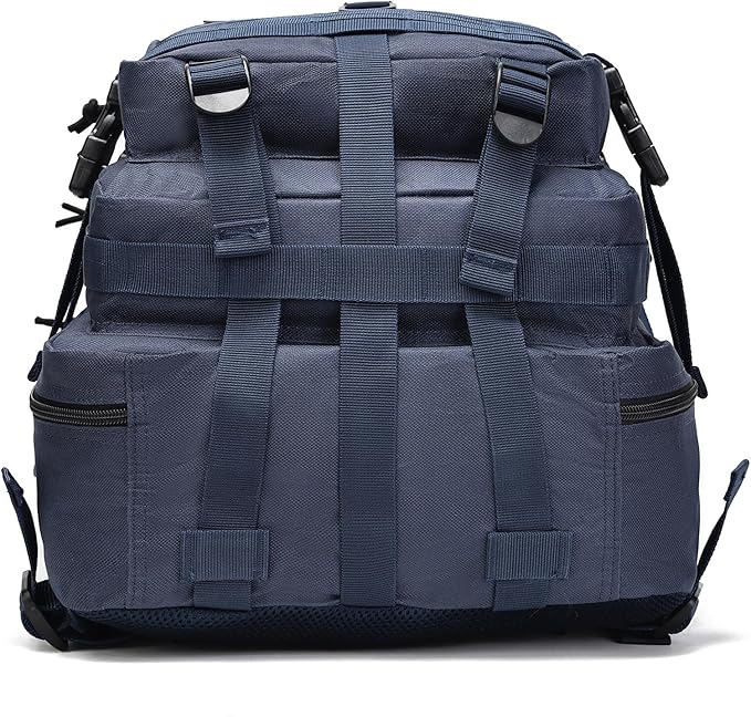 Tactical Backpack for Men 45L Military Gym Backpacks Large 3-Day Assault Pack Bug Out Bag MOLLE Daypack for Rucking Fishing Camping (Blue Dark)