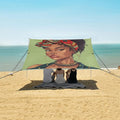 ALAZA Beautiful African Female on Green Beach Tent Sun Shelter Portable Canopy Sunshade for Outdoor Camping Picnics Backyard Fun 10x9 ft