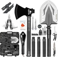 Survival Shovel High Carbon Steel Tactical Shovel Axe Folding Entrenching Tool Camping Hiking Shovel Carrying Pouch Car Emergency Survival Gear