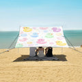 ALAZA Rainbow Duck Bubble Beach Tent Sun Shelter UPF50+ Protection Beach Shade Canopy w/ 4 Sandbags for Outdoor Camping Fishing Backyard Fun Picnic 10x9 ft