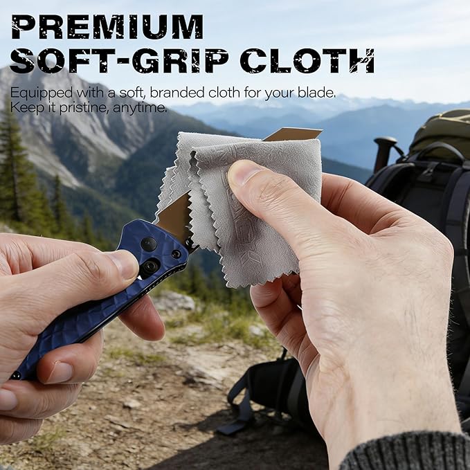 RBLACK 3.3 Tanto EDC Tactical Folding Knife with CPM S35VN Steel &amp Aluminum Handle Featuring Robust Axis Lock Reversible Clip for Everyday Carry - Ideal Gift for Men and Women Royal Blue