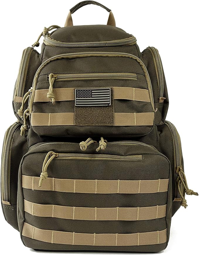 Tactical Shooting Range Backpack for Pistols HandgunsHeavy Duty Quality Gun Carrier Range Bag