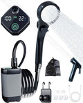 Beviliu Portable Shower for Camping 6000mAh Rechargeable Camping Shower with Digital Power &amp Temperature Display Portable Shower for Camping Beach Outdoor Travelling Hiking Pet Cleaning
