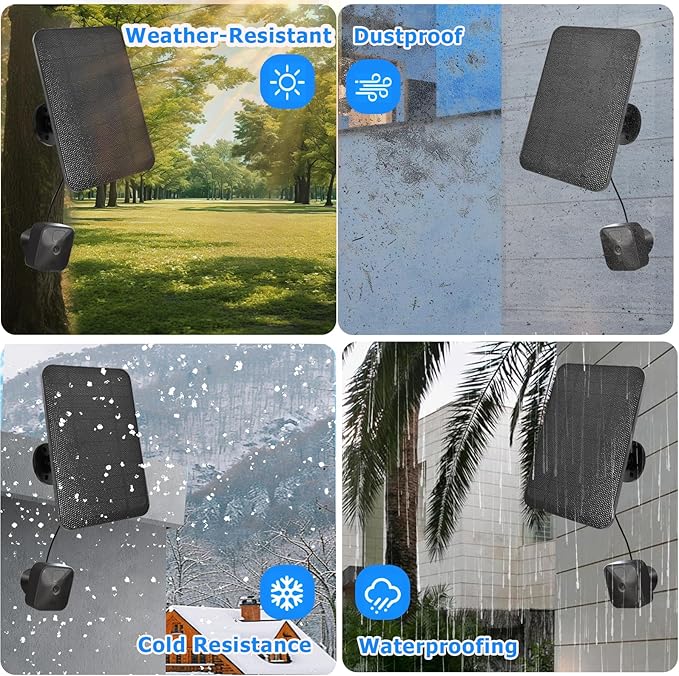 4W Solar Panel for Blink Camera Solar Panel Compatible with Blink Outdoor 4 (4th Gen) Camera Waterproof Solar Charger for Camera Outdoor (3rd Gen)/XT3XT2/XT(Not Included) with 10Ft Cable 2 Pack