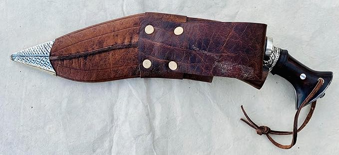Kukri - 8 Blade 3 Fuller Farmer Khukuri - Hand Forged Factory Outlet in Nepal - Ready to Use Outdoor Camping Tool - Full Tang High Carbon Steel Blade Knife with Rosewood Handle