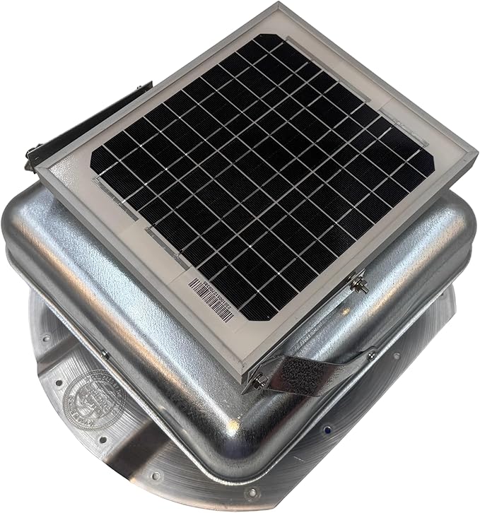 Mega RoofBlaster Adjustable for 3.5” Ribbed Conex Shipping Containers (Galvanized) | Solar Roof Vent | Solar Roof Fan | Shipping Container Exhaust Fan | Get rid of hot air with The Sun's Power