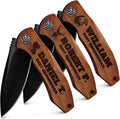Grand Way Personalized Pocket Knife for Groomsmen - Custom Folding Knives Set of 3 pcs - Engraved Gifts for Men and Women - Gift for Groomsman Wedding Party Best Man Proposal Gift for Bride Maid
