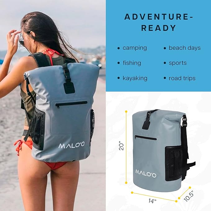 Malo’o Pro Insulated Backpack Cooler Leakproof Soft Cooler Backpack for Camping Fishing Hiking Kayaking Beach