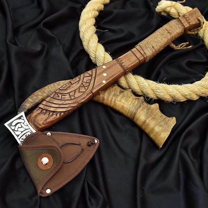Damascus Double Headed Axe - Unleash Your Power with The Mighty Battle Axe Real!