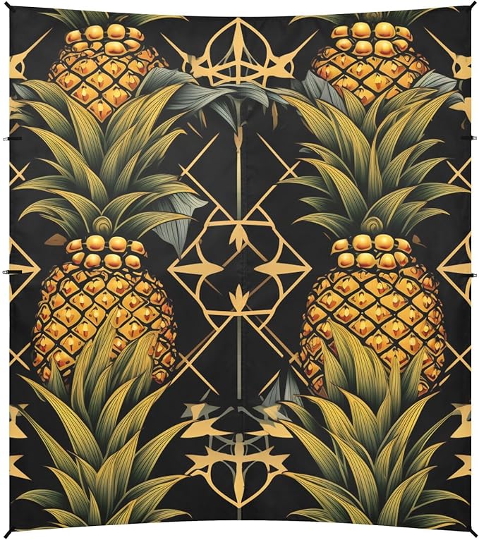 ALAZA Pineapples Geometric Art Beach Tent Sun Shelter Portable Canopy Sunshade for Outdoor Camping Picnics Backyard Fun 10x9 ft