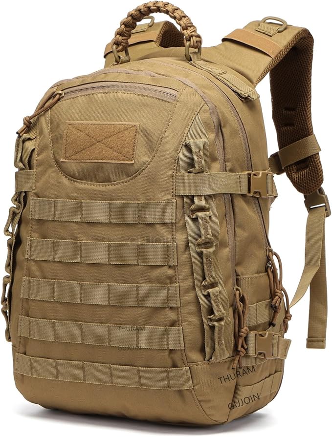 38L Nylon Waterproof Trekking Fishing Hunting Bag Backpack Outdoor Military Rucksacks Tactical Sports Camping Hiking (Khaki)