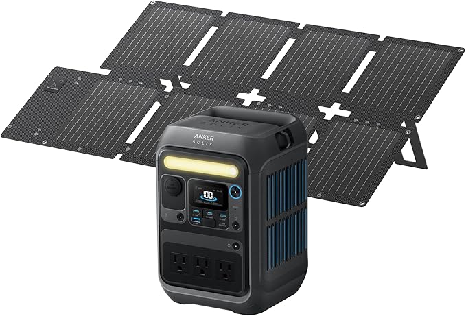 Anker SOLIX C200X Portable Power Station with 60W Solar Panel 230.4Wh LiFePO4 Battery 300W (600W Surge) Solar Generator 140W Two-Way Fast Charging For Outdoor Camping Traveling and Emergencies