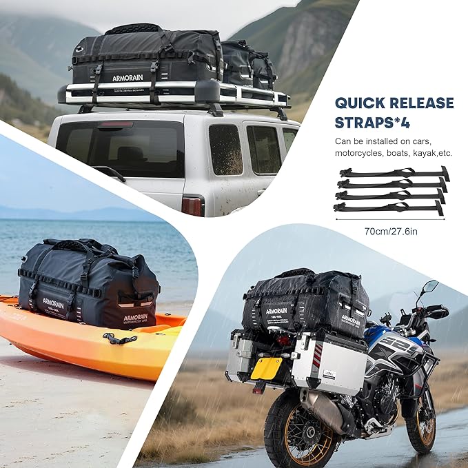 120-140L large Capacity Airtight Waterproof Travel Dry BagEquipped with Durable Inflatable Shoulder Straps and Handles Suitable for Diving Equipment Motorcycles Rowing Kayaking Camping