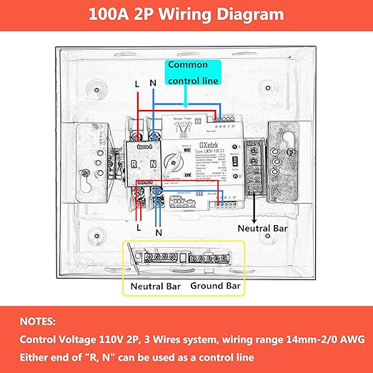 100amp Automatic Generator Transfer Switch 2P 3-Wire 120/240V Automatic/Manual Generator Transfer Switch Ensures Stable Power Transmission Easy to Use