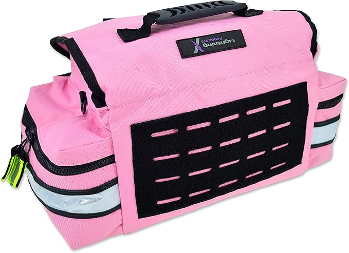 Lightning X Customizable Small Medic First Responder EMT Trauma Bag w/Embroidered Name Patch - PINK