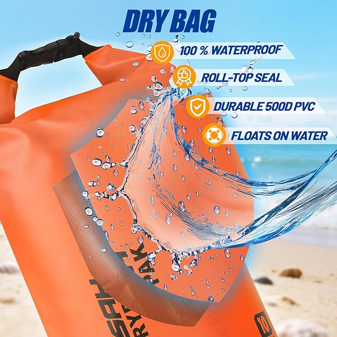 Waterproof Dry Bag 5L/10L/20L/30L/40L Roll Top Lightweight Storage Backpack with Phone Case for Women &amp Men Floating Waterproof Sack for Travel Swimming Kayaking Paddle Board Camping &amp B