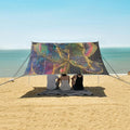 ALAZA Elephant Portrait Art Beach Tent Sun Shelter UPF50+ Protection Beach Shade Canopy w/ 4 Sandbags for Outdoor Camping Fishing Backyard Fun Picnic 10x9 ft