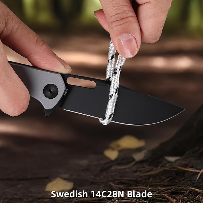 Folding Knife 3.3 Pocket Knife Premium 14C28N Blade Aluminum Handle Design with Pocket Clip for Men Women EDC Knife for Camping Hunting Hiking and Survival