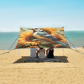 ALAZA Sunflower Bird Titmouse Beach Tent Sun Shelter Portable Canopy Sunshade for Outdoor Camping Picnics Backyard Fun 10x9 ft