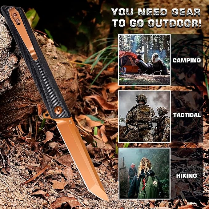 REMETTE Pocket Knife GD22K Flipper Open D2 Steel Tanto Folding knife with Durable G10 HandleMen Women Everyday Carry EDC KnifeSharp Camping Hiking Daily Work Knives