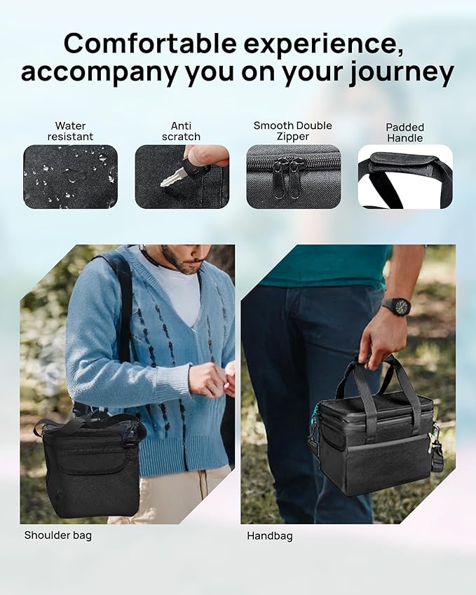 Portable Power Station 192Wh(60000mAh) with Bag 300W (600W surge)Power Bank LiFePO4 Battery Backup Compact Solar Generator 8-Port Design w/2 AC Outlets for HomeRV Hurricane CampingEmergency