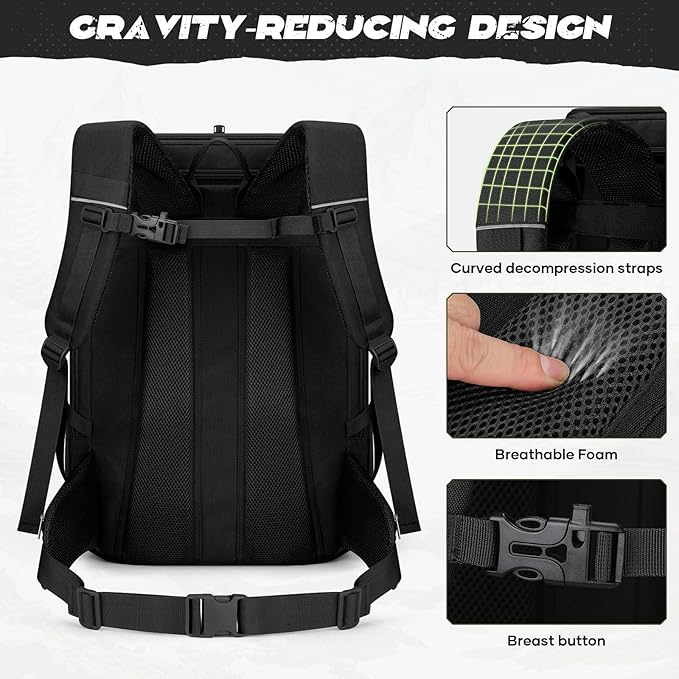 Maelstrom Tactical Backpack for Men Water Resistant 40L Military Backpack for Hiking Camping Gym with Molle System (Black)