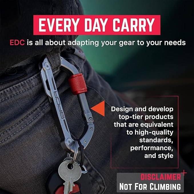 GPCA Carabiner Multitool - Carabiner Heavy Duty Key Clip for Keys Bottle Opener Screwdriver Box Cutter Ruler Keychain Clip Keychain Organizer EDC Gear for Camping &amp Hiking - Gifts for Men