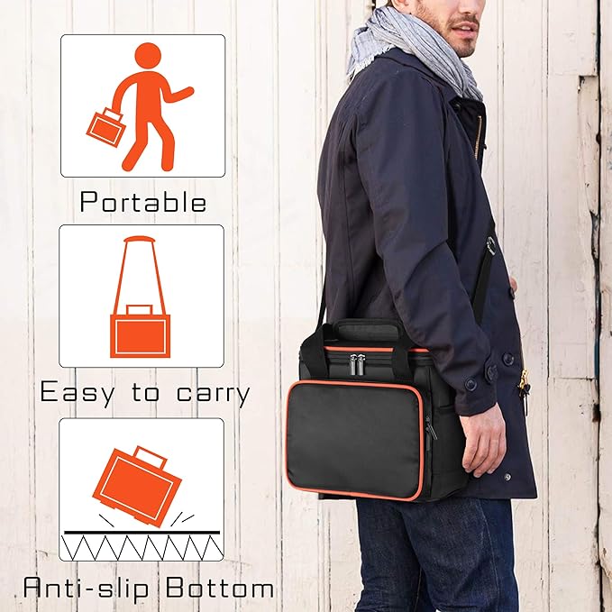 Trunab Travel Carrying Bag Compatible with Jackery Explorer160/240/300 Portable Power Station Storage Case with Waterproof Bottom and Front Pockets for Charging Cable and Accessories