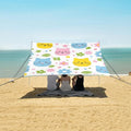 ALAZA Cat &amp Daisy Kitten Beach Tent Sun Shelter UPF50+ Protection Beach Shade Canopy w/ 4 Sandbags for Outdoor Camping Fishing Backyard Fun Picnic 10x9 ft